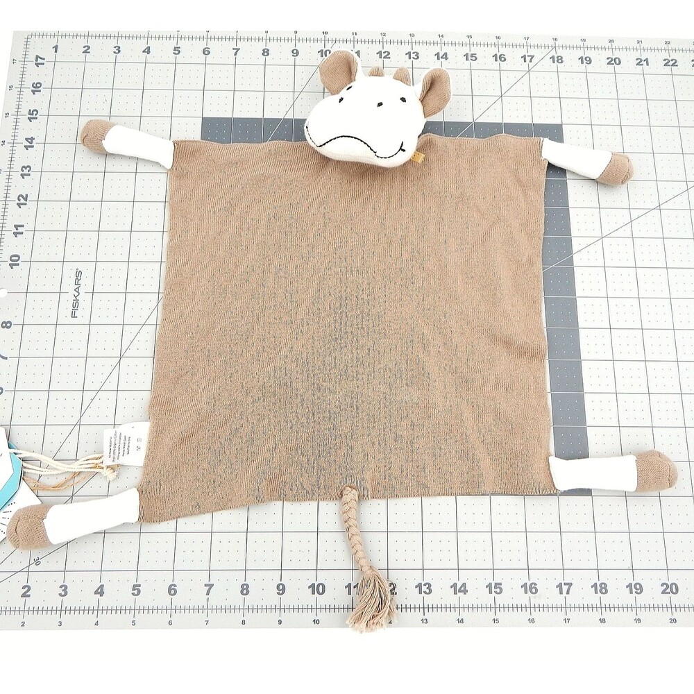 Viverano Tan Cow Lovey Security Blanket Baby Nursery Plush Toy Organic Tags